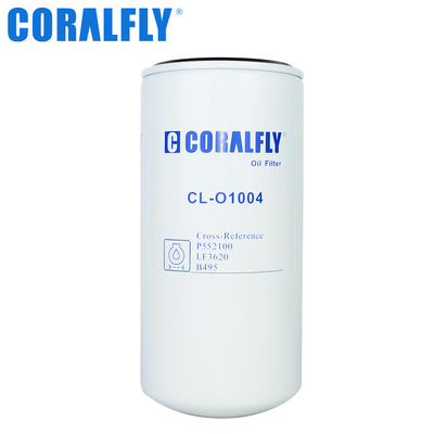 Coralfly Construction Machinery Oil Filter P552100 LF3620 B495 For Fleetguard