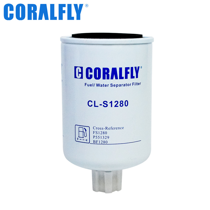 Fs1280 BF1280 P551329 3925274 CORALFLY Truck Air Filter Fuel / Water Separator Spin - On With Drain