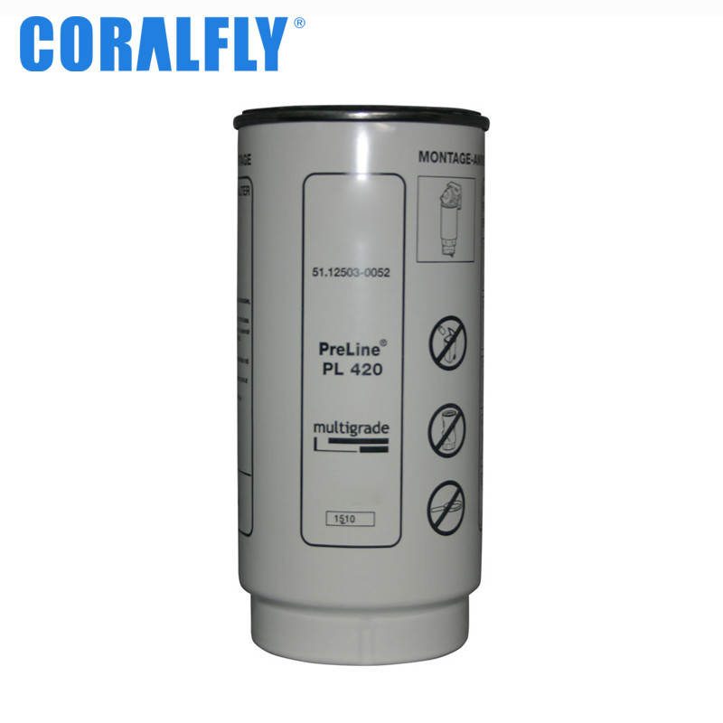 Coralfly High Efficiency Diesel Engine Excavator Mann Fuel Filter Pl420